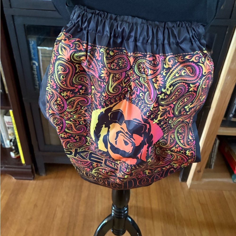 Snoop Dogg Sketchers drawstring bag - black, orange, pink, green, purple paisley